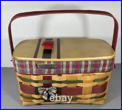 Longaberger Christmas WRAP IT UP Basket withLiner Lid Red Knob Prot 2008, 28th Ed Longaberger Christmas WRAP IT UP Basket withLiner Lid Red Knob Prot 2008, 28th Ed