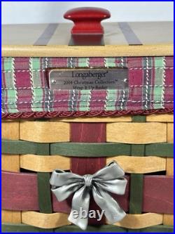 Longaberger Christmas WRAP IT UP Basket withLiner Lid Red Knob Prot 2008, 28th Ed Longaberger Christmas WRAP IT UP Basket withLiner Lid Red Knob Prot 2008, 28th Ed