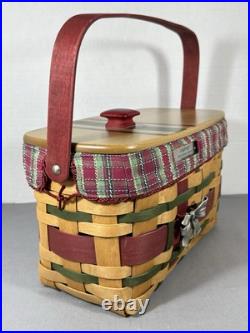 Longaberger Christmas WRAP IT UP Basket withLiner Lid Red Knob Prot 2008, 28th Ed Longaberger Christmas WRAP IT UP Basket withLiner Lid Red Knob Prot 2008, 28th Ed