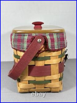 Longaberger Christmas WRAP IT UP Basket withLiner Lid Red Knob Prot 2008, 28th Ed Longaberger Christmas WRAP IT UP Basket withLiner Lid Red Knob Prot 2008, 28th Ed