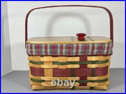 Longaberger Christmas WRAP IT UP Basket withLiner Lid Red Knob Prot 2008, 28th Ed Longaberger Christmas WRAP IT UP Basket withLiner Lid Red Knob Prot 2008, 28th Ed