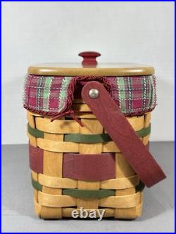 Longaberger Christmas WRAP IT UP Basket withLiner Lid Red Knob Prot 2008, 28th Ed Longaberger Christmas WRAP IT UP Basket withLiner Lid Red Knob Prot 2008, 28th Ed