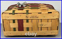 Longaberger Christmas WRAP IT UP Basket withLiner Lid Red Knob Prot 2008, 28th Ed Longaberger Christmas WRAP IT UP Basket withLiner Lid Red Knob Prot 2008, 28th Ed