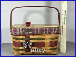 Longaberger Christmas WRAP IT UP Basket withLiner Lid Red Knob Prot 2008, 28th Ed Longaberger Christmas WRAP IT UP Basket withLiner Lid Red Knob Prot 2008, 28th Ed