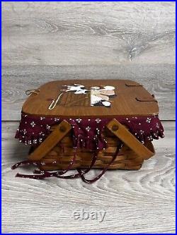 Longaberger Classic 1991 Picnic Basket WithFabric Liner & Painted Lid By B. Chapman
