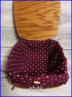 Longaberger Classic 1991 Picnic Basket WithFabric Liner & Painted Lid By B. Chapman