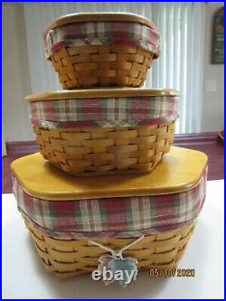 Longaberger Classic 7, 10 and 14 Generation Basket Sets in Orchard Plaid