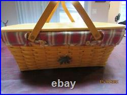 Longaberger Classic Hostess Treasure Basket Set with Lid and 2 NEW Liners