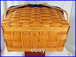 Longaberger Classic Large Market Basket Set With Lid, 2 Pc. Protector & Liner 2002