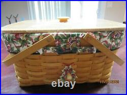 Longaberger Classic Large Market Basket Set with Lid and Two Liners