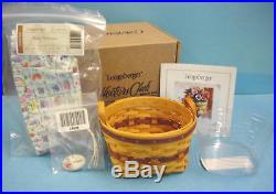 Longaberger Club Mini May Miniature PETUNIA Basket, Liner & Protector Full SET