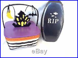 Longaberger Coffin & Hallows Eve Halloween Basket Combos new Sets Lot of 2