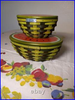 Longaberger Collector Club 2010 Large & Small Watermelon Basket Sets MINT Longaberger Collector Club 2010 Large & Small Watermelon Basket Sets MINT