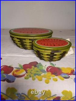 Longaberger Collector Club 2010 Large & Small Watermelon Basket Sets MINT Longaberger Collector Club 2010 Large & Small Watermelon Basket Sets MINT