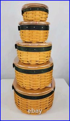 Longaberger Collector's Club Harmony Baskets Set 1-5 With 4 Protectors Longaberger Collector's Club Harmony Baskets Set 1-5 With 4 Protectors