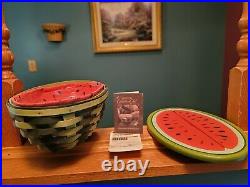 Longaberger Collectors Club 2010 Large Watermelon Basket Combo Set EUC