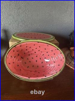Longaberger Collectors Club 2010 Large Watermelon Basket Set Liner Protec & Lid Longaberger Collectors Club 2010 Large Watermelon Basket Set Liner Protec & Lid