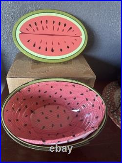 Longaberger Collectors Club 2010 Large Watermelon Basket Set Liner Protec & Lid Longaberger Collectors Club 2010 Large Watermelon Basket Set Liner Protec & Lid