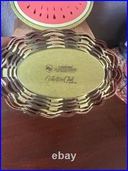 Longaberger Collectors Club 2010 Large Watermelon Basket Set Liner Protec & Lid Longaberger Collectors Club 2010 Large Watermelon Basket Set Liner Protec & Lid