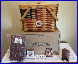 Longaberger Collectors Club 25th Anniversary Flag Basket Combo NIB with Lid Longaberger Collectors Club 25th Anniversary Flag Basket Combo NIB with Lid