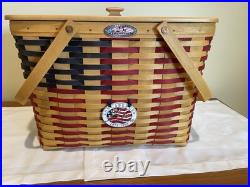 Longaberger Collectors Club 25th Anniversary Flag Basket Combo NIB with Lid Longaberger Collectors Club 25th Anniversary Flag Basket Combo NIB with Lid
