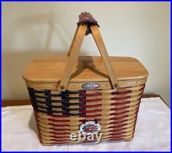 Longaberger Collectors Club 25th Anniversary Flag Basket Combo NIB with Lid Longaberger Collectors Club 25th Anniversary Flag Basket Combo NIB with Lid