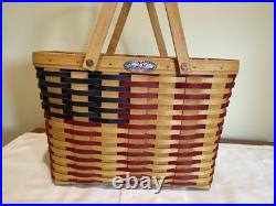 Longaberger Collectors Club 25th Anniversary Flag Basket Combo NIB with Lid Longaberger Collectors Club 25th Anniversary Flag Basket Combo NIB with Lid