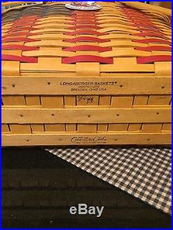 Longaberger Collectors Club 25th Anniversary Flag/magazine Basket Set Complete