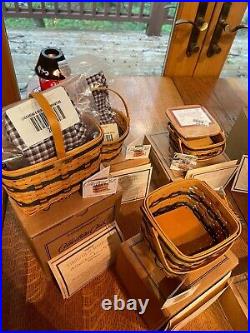 Longaberger Collectors Club 7 JW Miniature Baskets + Extras And Signed. NIB