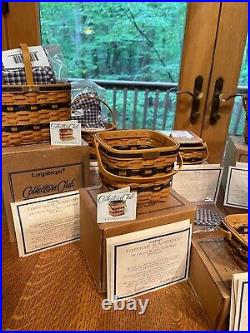 Longaberger Collectors Club 7 JW Miniature Baskets + Extras And Signed. NIB