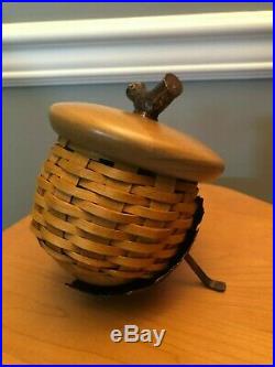 Longaberger Collectors Club Acorn Basket Set with Leaf Stand