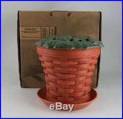 Longaberger Collectors Club Clay Pot Basket Set w Vase and Lid NIB