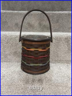 Longaberger Collectors Club Firkin Basket Handle & Woodcraft Lid Dark Color