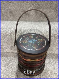 Longaberger Collectors Club Firkin Basket Handle & Woodcraft Lid Dark Color