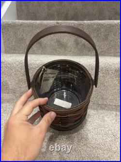Longaberger Collectors Club Firkin Basket Handle & Woodcraft Lid Dark Color