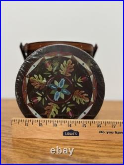 Longaberger Collectors Club Firkin Basket With Tags Handle & Lid Dark Color NEW