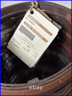 Longaberger Collectors Club Firkin Basket With Tags Handle & Lid Dark Color NEW