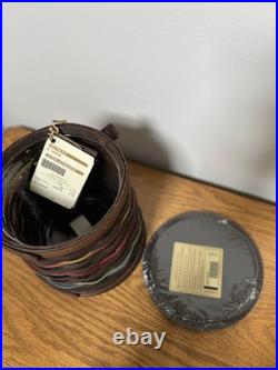 Longaberger Collectors Club Firkin Basket With Tags Handle & Lid Dark Color NEW