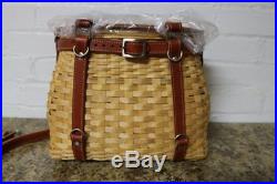 Longaberger Collectors Club Fishing Creel Basket Set with Leather Handles NEW