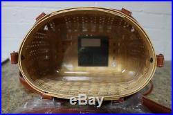 Longaberger Collectors Club Fishing Creel Basket Set with Leather Handles NEW