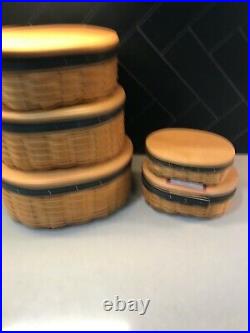 Longaberger Collectors Club Harmony Basket Combo Set Of 5 With Baskets