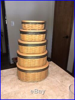 Longaberger Collectors Club Harmony Basket Set Of 5 With Protectors