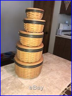 Longaberger Collectors Club Harmony Basket Set Of 5 With Protectors