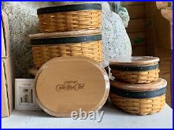 Longaberger Collectors Club Harmony Basket Set Of Five w protectors, Never Used