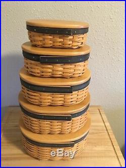 Longaberger Collectors Club Harmony Basket Set of 5 With Lids