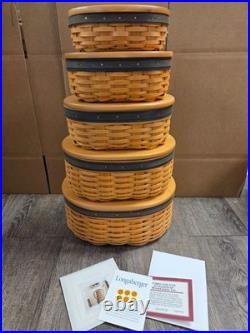 Longaberger Collectors Club Harmony Basket Set of 5 Wooden Lids NEW Product Card