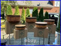 Longaberger Collectors Club Harmony Basket set (5)-Lids/protect/orig box/cert