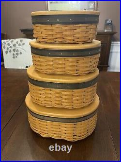 Longaberger Collectors Club Harmony Baskets & Lids (Set of 4)