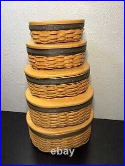 Longaberger Collectors Club Harmony Set 5 Baskets w Lids And Organizers