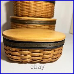 Longaberger Collectors Club Harmony Set Of 5 Stackable Baskets Lids Protectors Longaberger Collectors Club Harmony Set Of 5 Stackable Baskets Lids Protectors